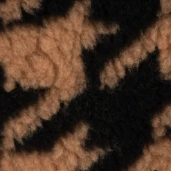Fellimitat Kunstfell Teddyplüsch Hahnentritt camel schwarz 1,5m Breite