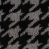 Fellimitat Kunstfell Teddyplüsch Hahnentritt grau schwarz 1,5m Breite