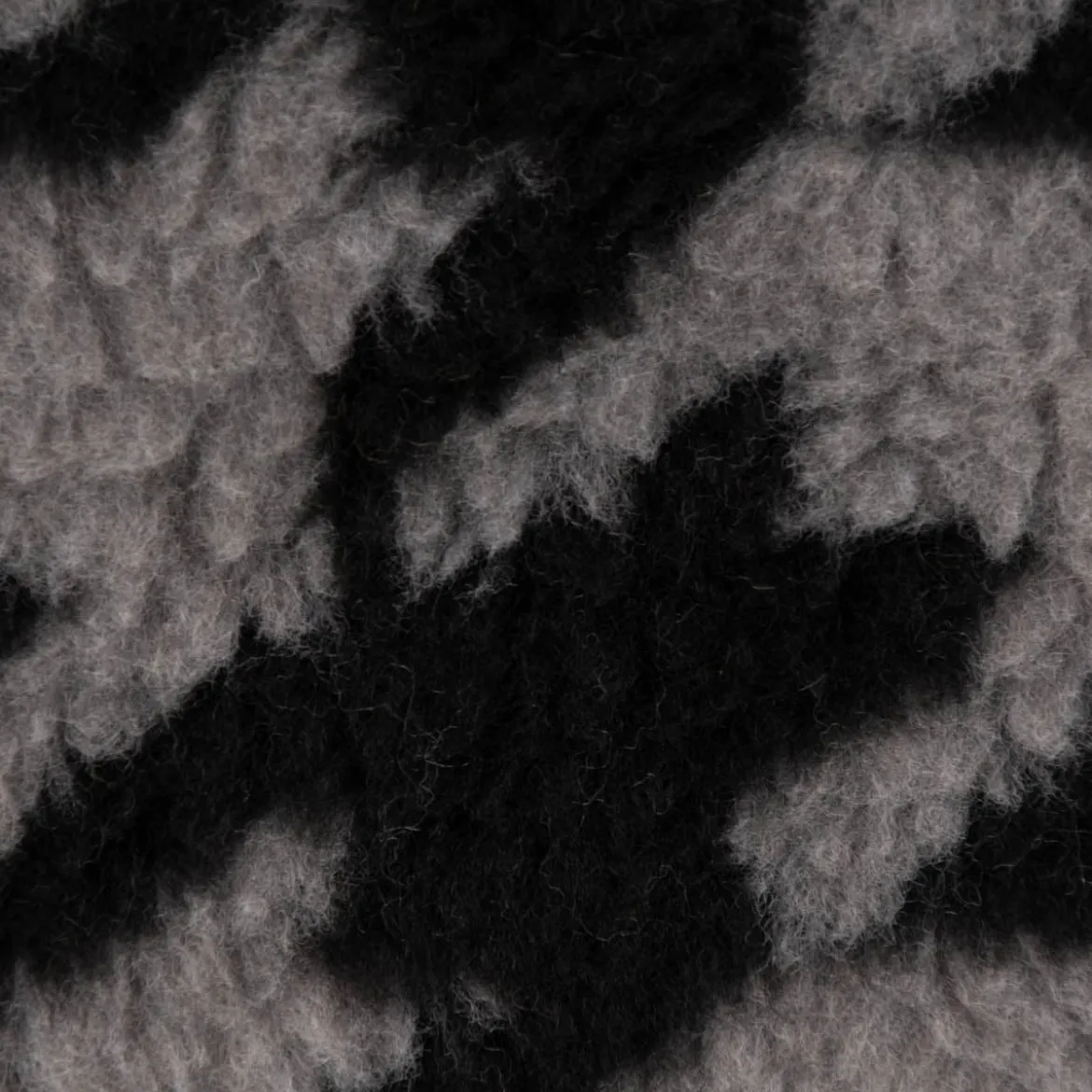 Fellimitat Kunstfell Teddyplüsch Hahnentritt grau schwarz 1,5m Breite