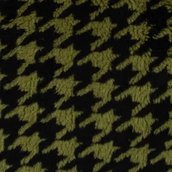Fellimitat Kunstfell Teddyplüsch Hahnentritt grün schwarz 1,5m Breite