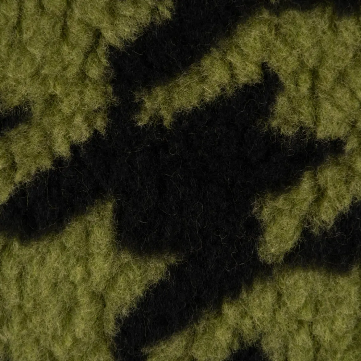 Fellimitat Kunstfell Teddyplüsch Hahnentritt grün schwarz 1,5m Breite