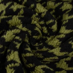 Fellimitat Kunstfell Teddyplüsch Hahnentritt grün schwarz 1,5m Breite