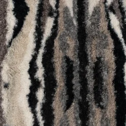 Fellimitat Kunstfell Teddyplüsch Animal Print Streifen beige braun dunkelblau 1,60m