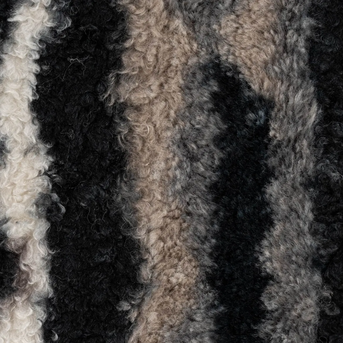 Fellimitat Kunstfell Teddyplüsch Animal Print Streifen beige braun dunkelblau 1,60m