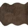 Fellteppich Kunstfell weich Fellform kastanienbraun 60x90cm