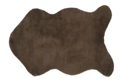 Fellteppich Kunstfell weich Fellform kastanienbraun 60x90cm