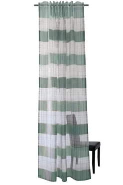 Fertiggardine Arne mit verdeckten Schlaufen kariert türkis 140x245cm