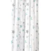 Fertiggardine Fertigschal Stars Sterne mit verdeckten Schlaufen weiß türkis grau 140x245cm
