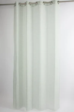 Fertiggardine Fertigvorhang Ösenschal mit Metallösen enge Streifen grün 145x245cm