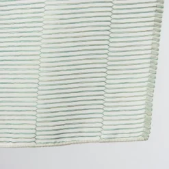 Fertiggardine Fertigvorhang Ösenschal mit Metallösen enge Streifen grün 145x245cm
