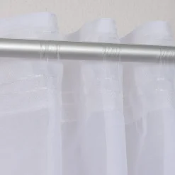 Fertiggardine Schal mit Schlaufenband Batistoptik weiß 145x245cm
