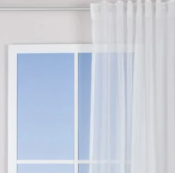 Fertiggardine Schal mit Schlaufenband Batistoptik creme 145x245cm