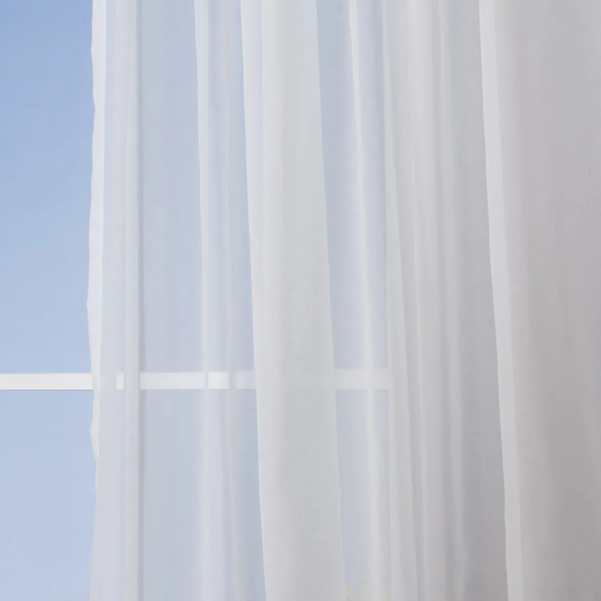 Fertiggardine Schal mit Schlaufenband Batistoptik creme 145x245cm