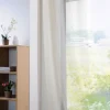 Fertiggardine Ösengardine einfarbig Voile Struktur creme 135x260cm