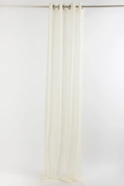 Fertiggardine Ösengardine einfarbig Voile Struktur creme 135x260cm