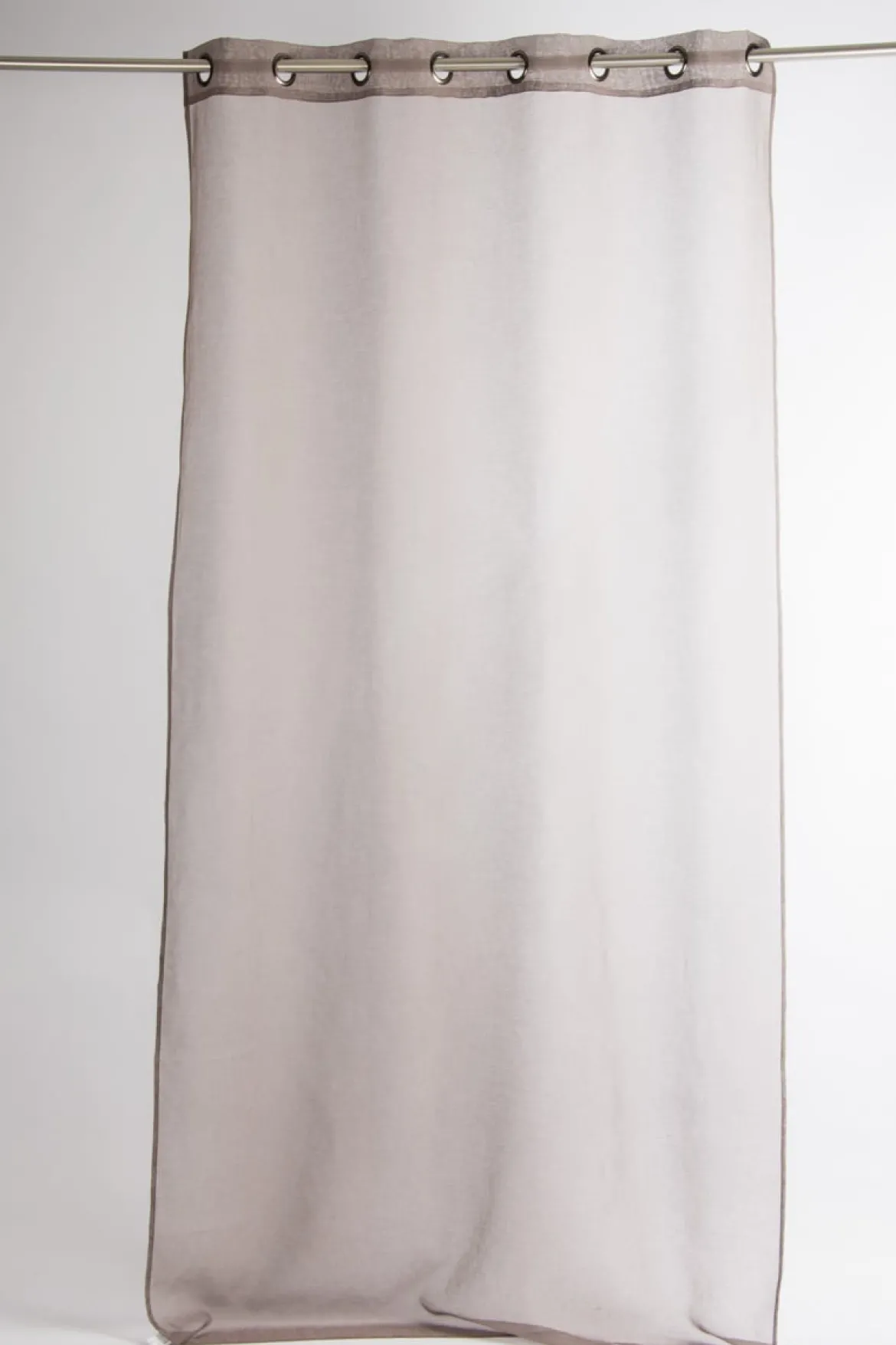 Fertiggardine Ösengardine einfarbig Voile Struktur braun 135x260cm