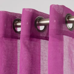 Fertiggardine Ösengardine einfarbig Voile Struktur beere 135x260cm
