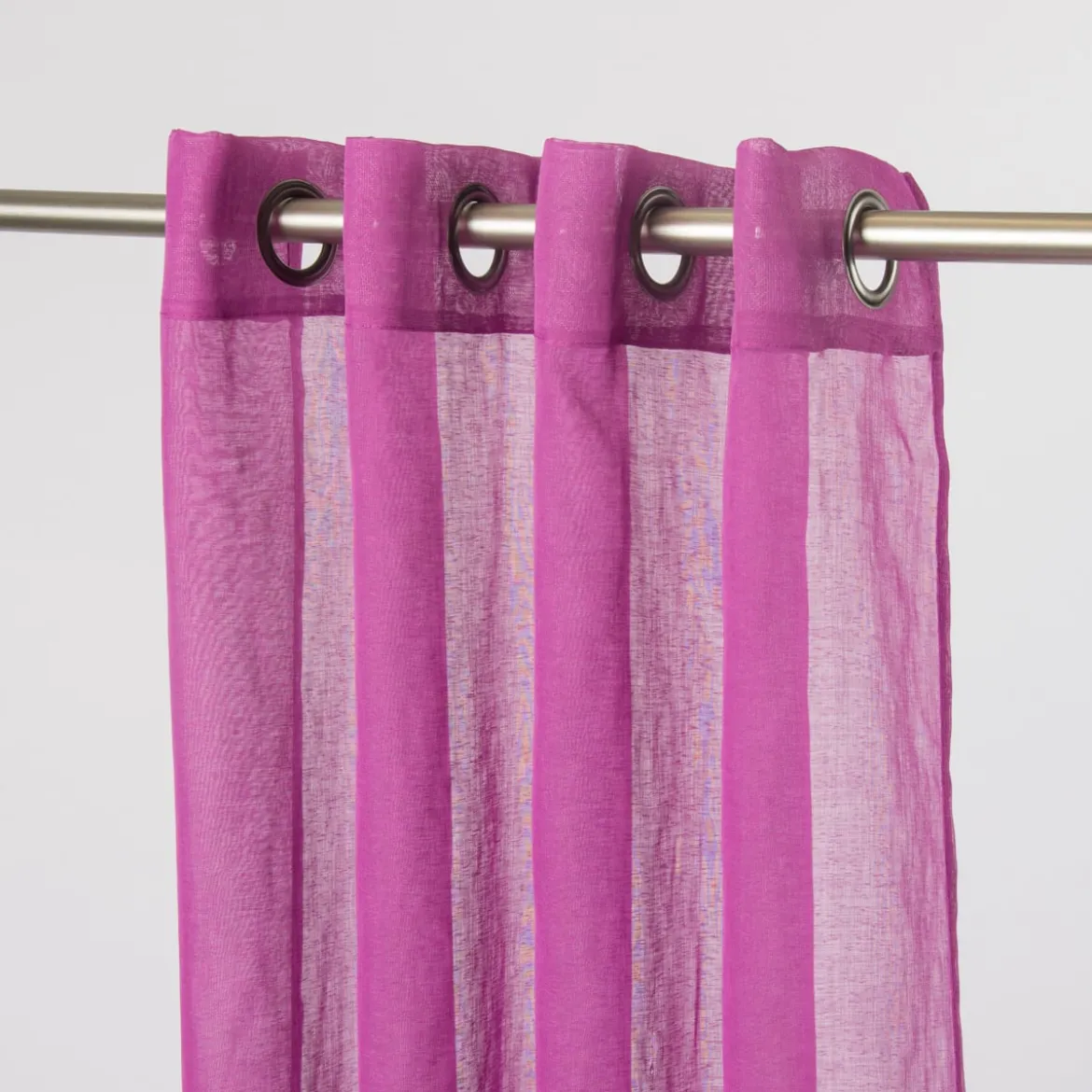 Fertiggardine Ösengardine einfarbig Voile Struktur beere 135x260cm