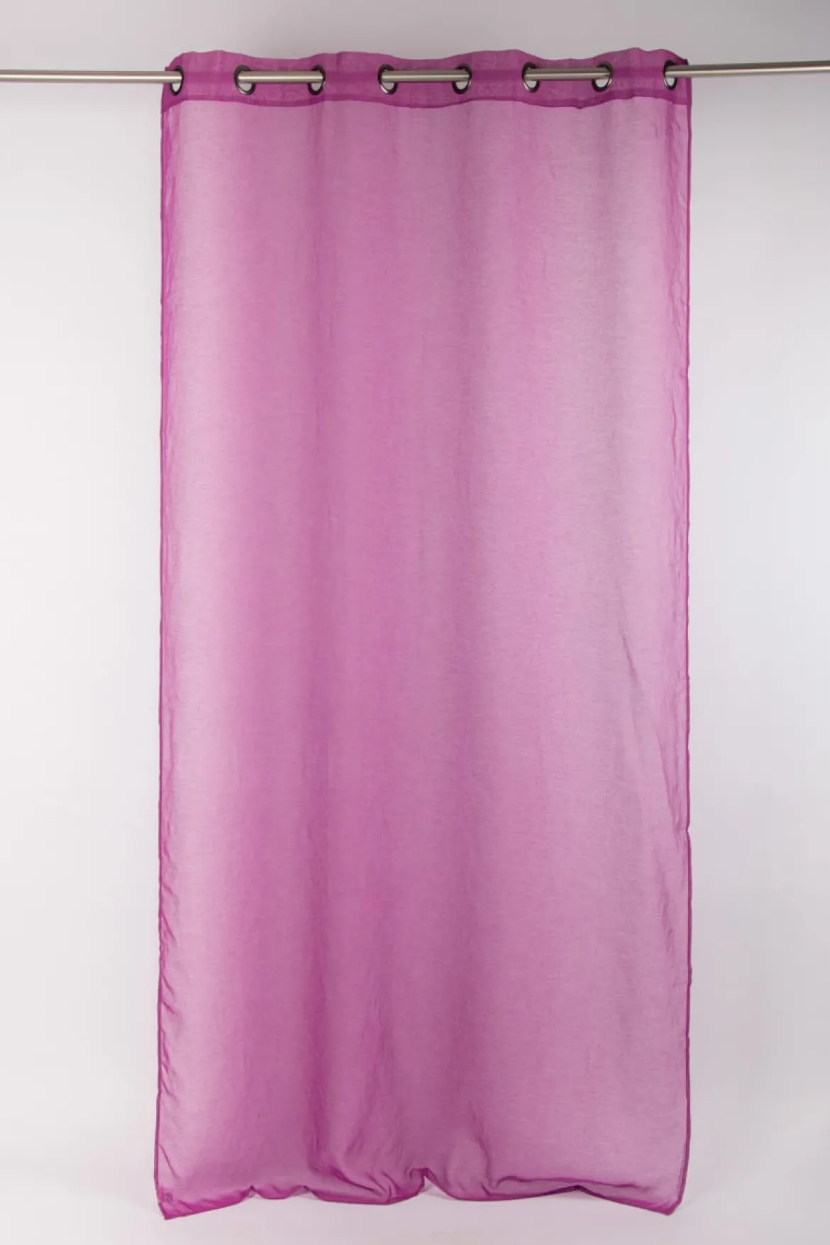 Fertiggardine Ösengardine einfarbig Voile Struktur beere 135x260cm