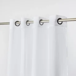 Fertiggardine Ösengardine einfarbig Voile Struktur weiß 135x260cm