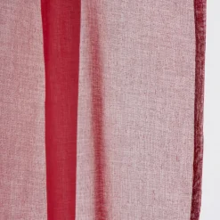 Fertiggardine Ösengardine einfarbig Voile Struktur rot 135x260cm