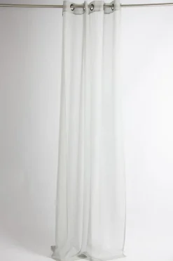 Fertiggardine Ösengardine einfarbig Voile Struktur grau 135x260cm