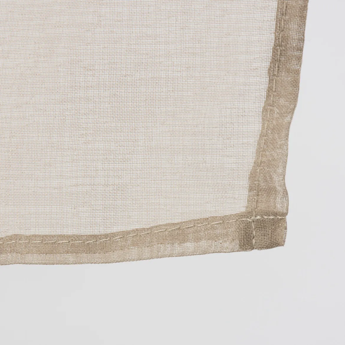 Fertiggardine Ösengardine einfarbig Voile Struktur taupe 135x260cm