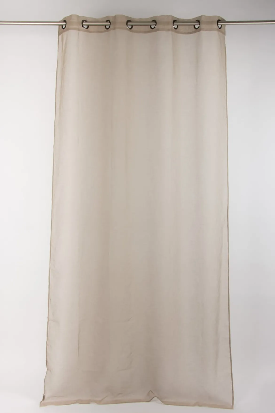 Fertiggardine Ösengardine einfarbig Voile Struktur taupe 135x260cm