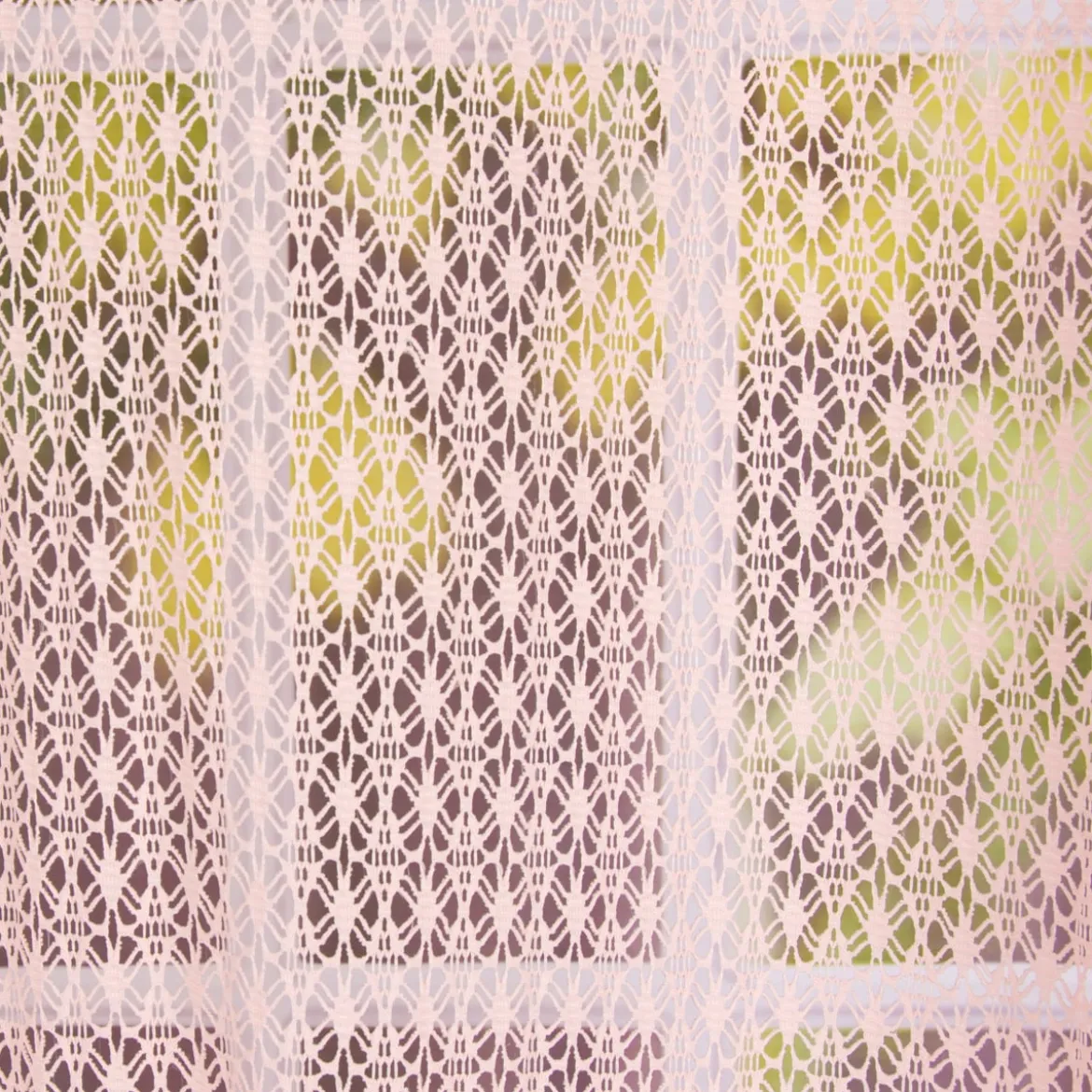 Fertiggardine Ösengardine Häkelgardine Blumen Gitter rosa 140x260cm
