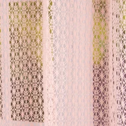 Fertiggardine Ösengardine Häkelgardine Blumen Gitter rosa 140x260cm