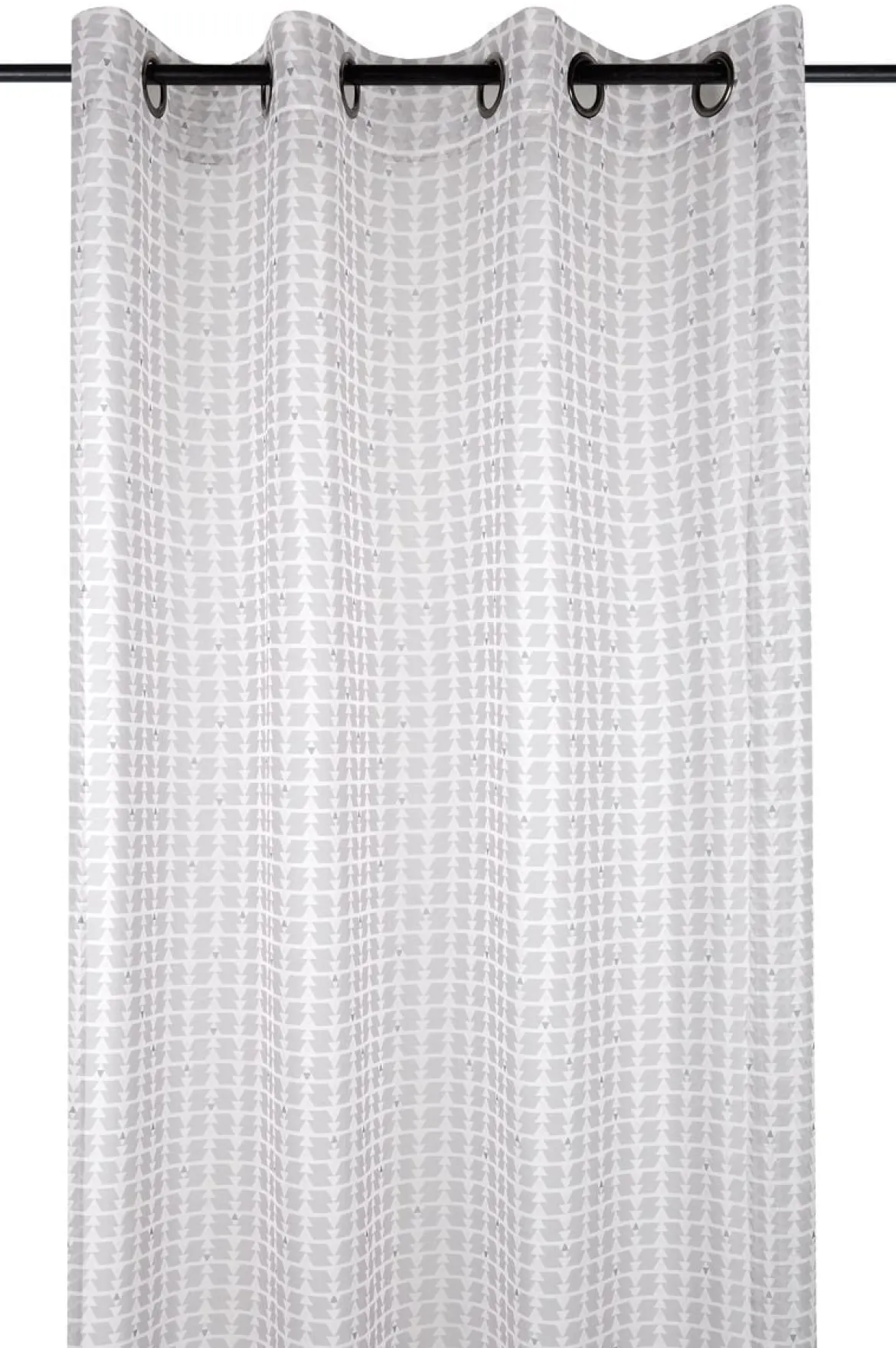 Fertiggardine Ösengardine JOIE grafisch weiß grau rosa 140x260cm