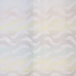 Fertiggardine Ösengardine Leinenoptik mit farbigem Wellenmuster weiß grün grau 140x245cm