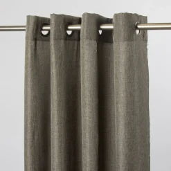 Fertiggardine Ösengardine Struktur uni taupe 140x260cm