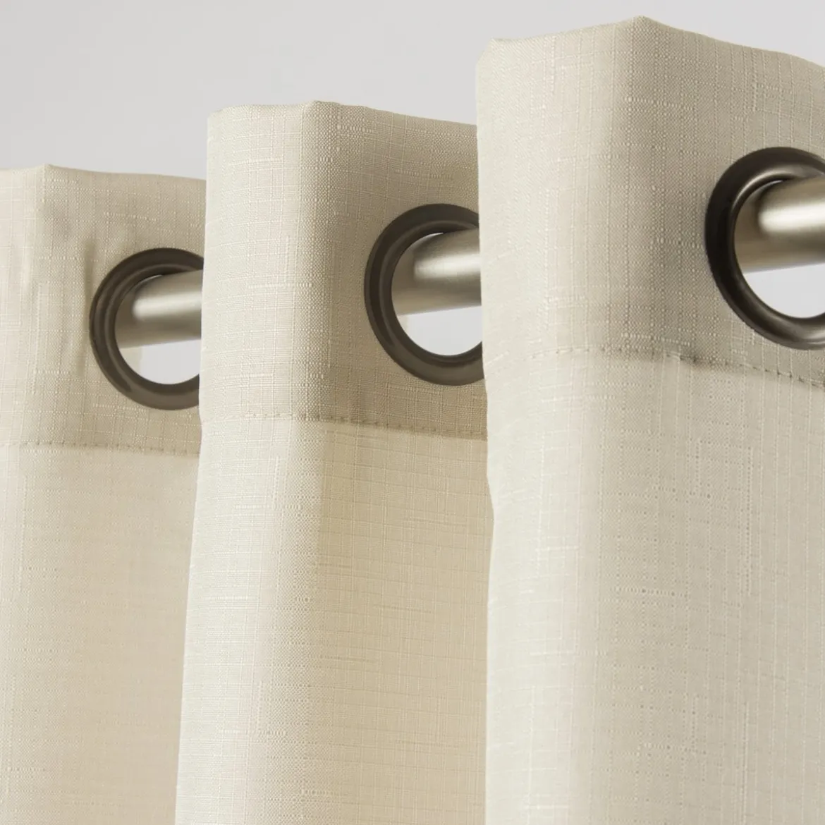 Fertiggardine Ösengardine Struktur uni beige 140x260cm