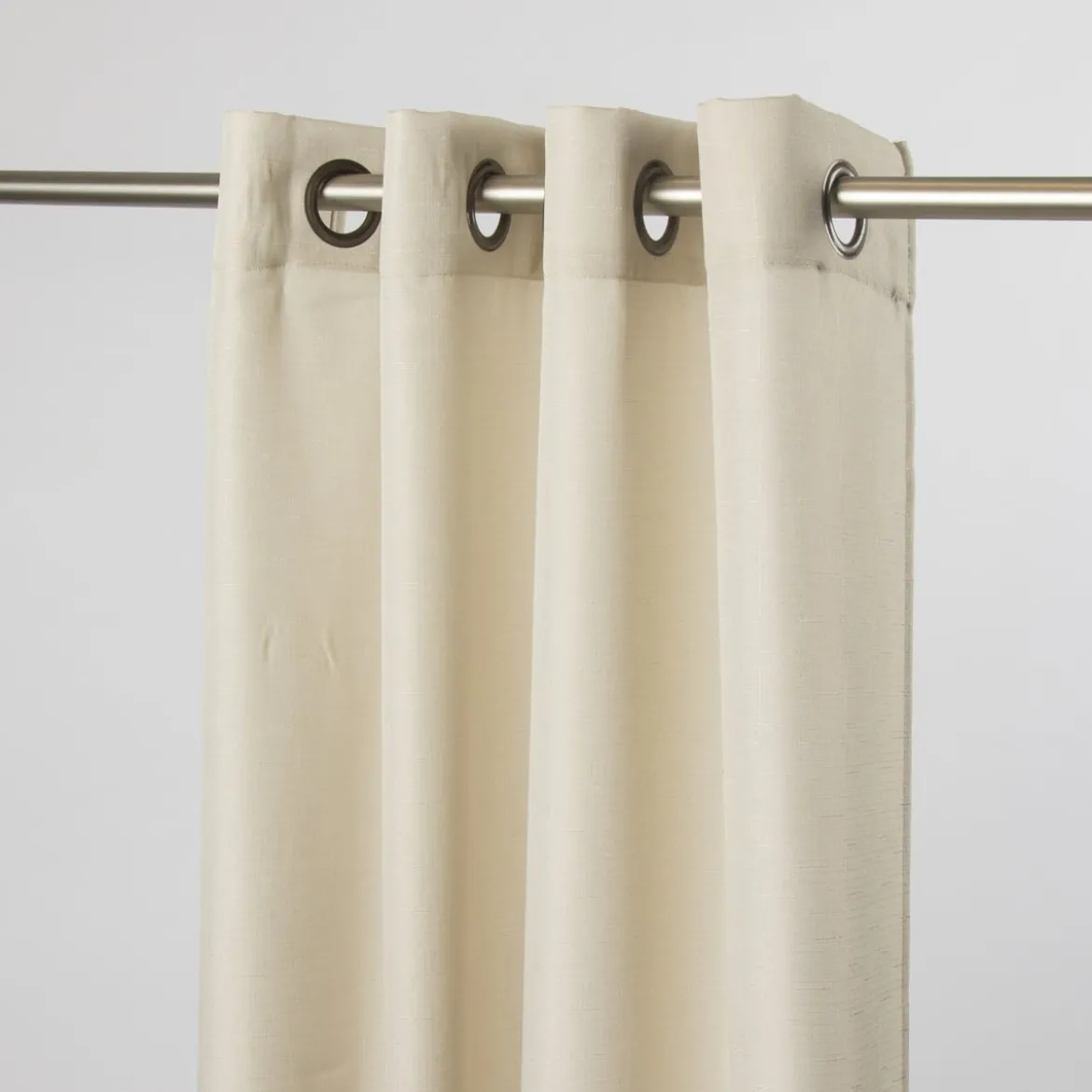 Fertiggardine Ösengardine Struktur uni beige 140x260cm