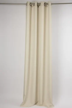 Fertiggardine Ösengardine Struktur uni beige 140x260cm