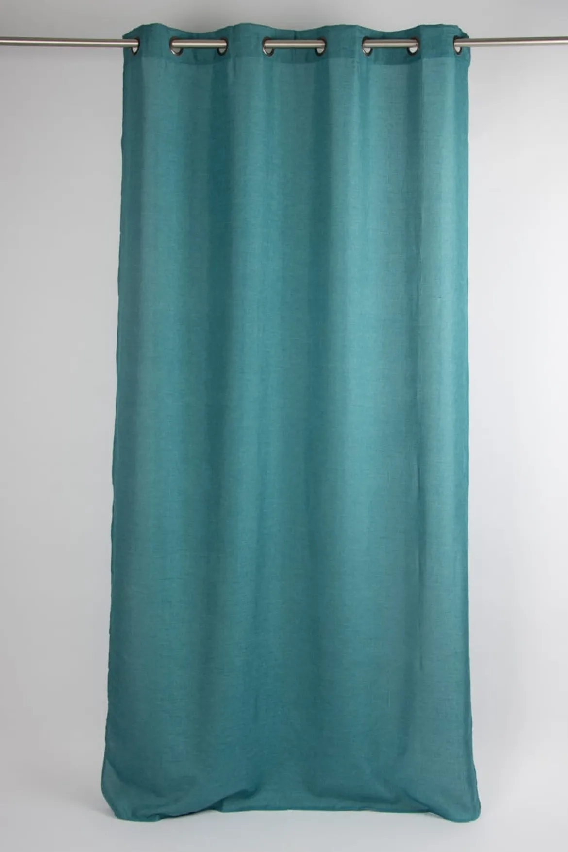 Fertiggardine Ösengardine Struktur uni türkis 140x260cm
