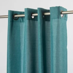 Fertiggardine Ösengardine Struktur uni türkis 140x260cm