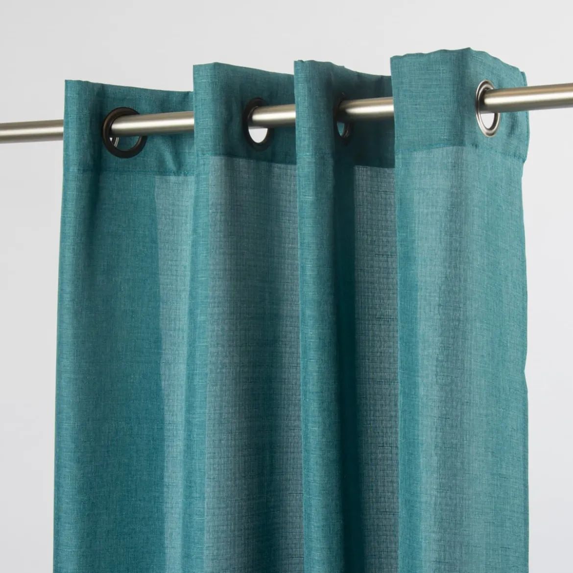 Fertiggardine Ösengardine Struktur uni türkis 140x260cm