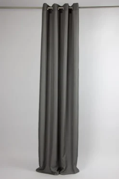 Fertiggardine Ösengardine Struktur uni anthrazit 140x260cm