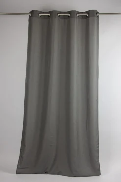 Fertiggardine Ösengardine Struktur uni anthrazit 140x260cm