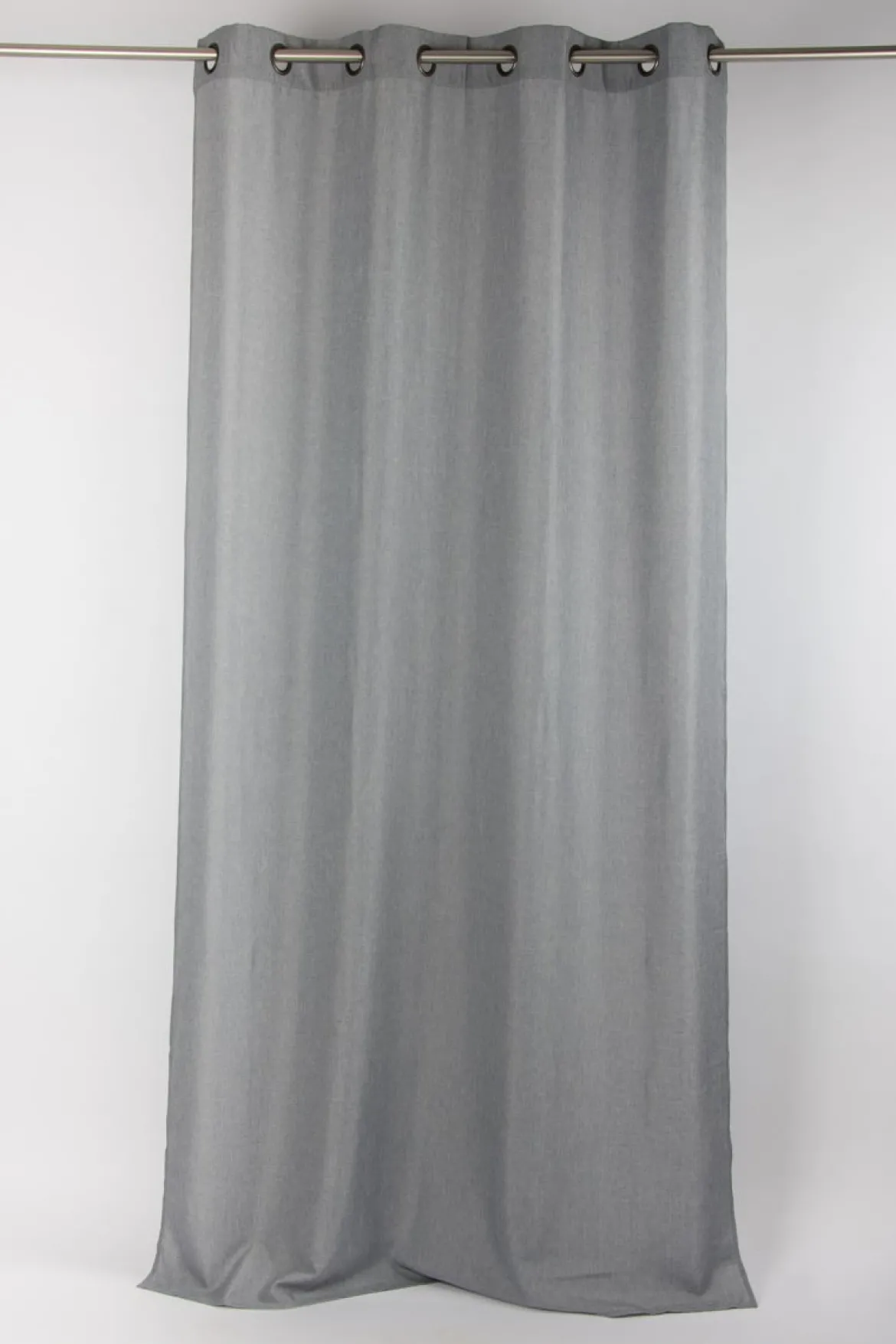 Fertiggardine Ösengardine Struktur uni grau 140x260cm