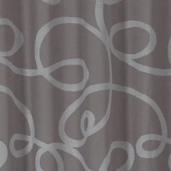 Fertiggardine Swirl mit verdeckten Schlaufen Jacquardgewebe gemustert taupe braun 140x255cm