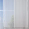 Fertigschal mit Schlaufenband Blumenranken Streifenabschluss weiß grau beige 140x245cm