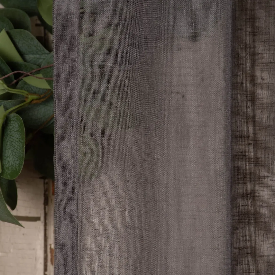 Fertigschal mit Schlaufenband aus recyceltem Polyester einfarbig anthrazit 140x245cm