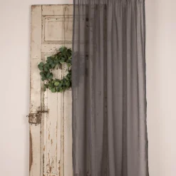 Fertigschal mit Schlaufenband aus recyceltem Polyester einfarbig anthrazit 140x245cm