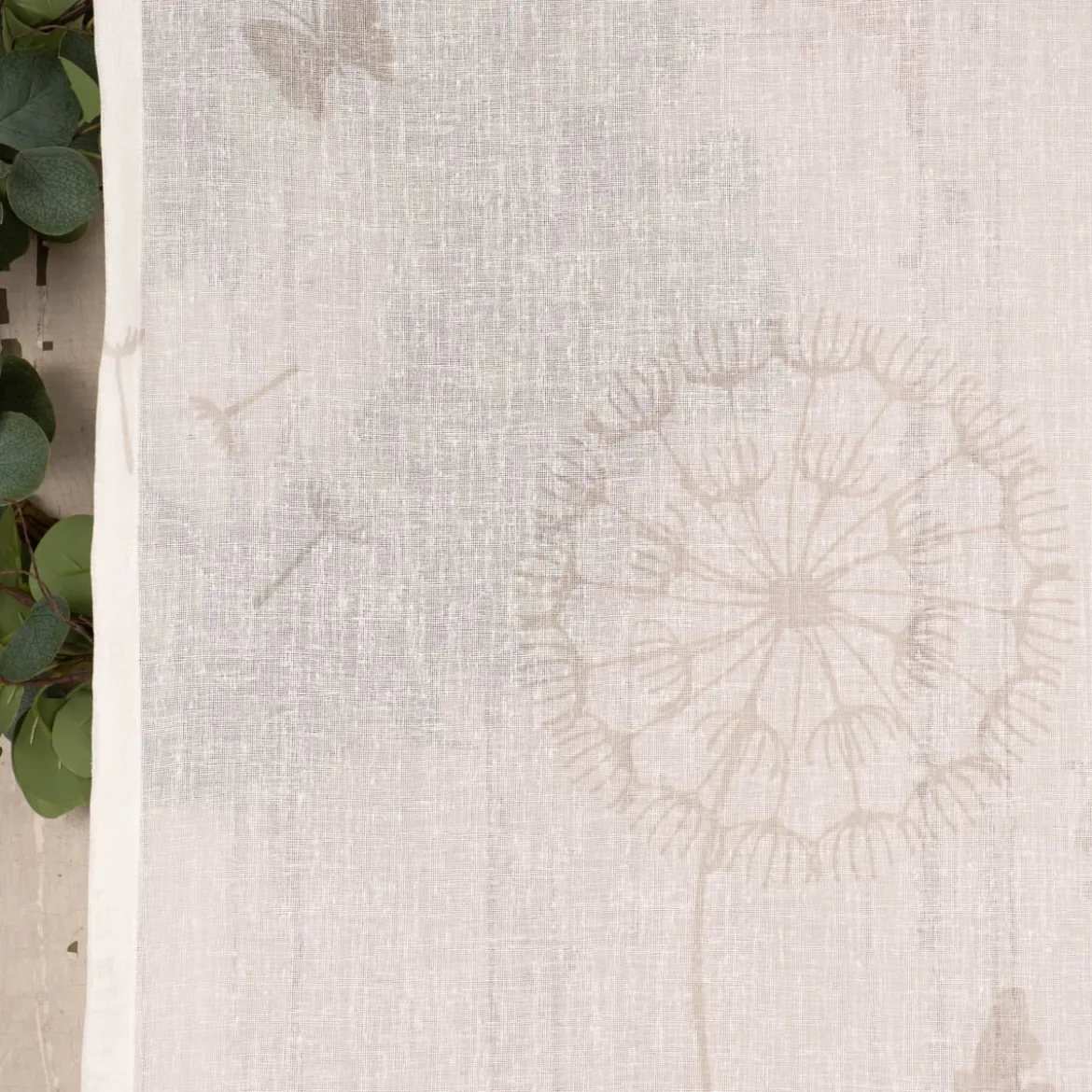 Fertigschal mit Schlaufenband Blumenwiese wollweiß sand 140x245cm