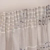 Fertigschal mit Schlaufenband Streifen und Punkte grau weiß blau gelb 140x245cm