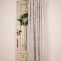 Fertigschal mit Schlaufenband Streifen und Punkte grau weiß blau gelb 140x245cm