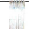Fertigschal mit Schlaufenband geometrisch grün blau weiß 140x245cm